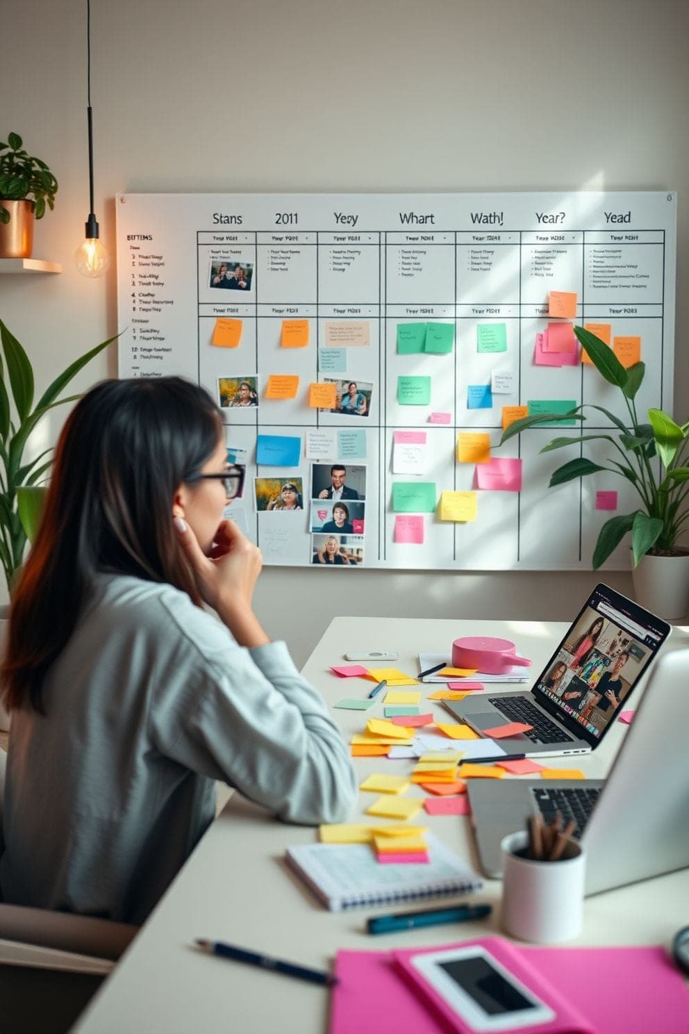 Ejecutiva de cuentas planificando el crecimiento de un cliente clave